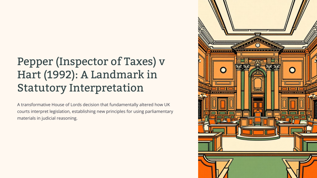 Pepper (Inspector of Taxes) v Hart (1992)