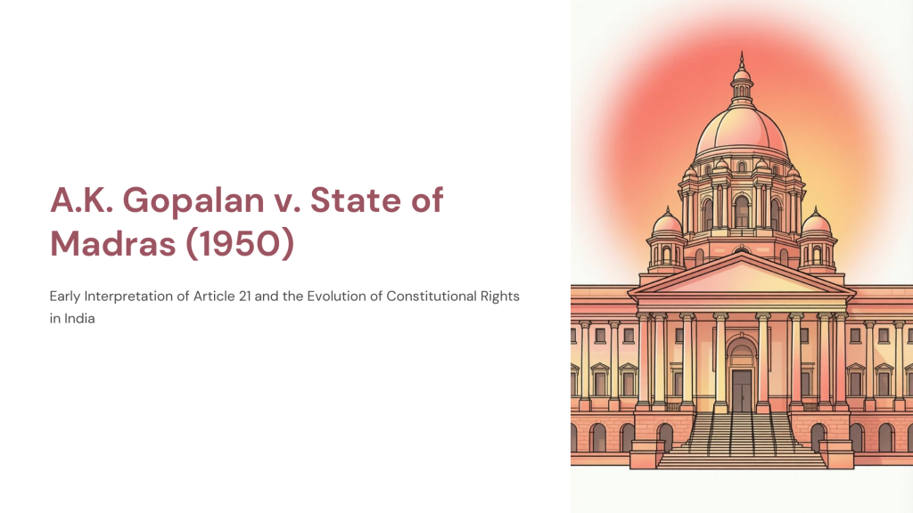 A.K. Gopalan v. State of Madras (1950)