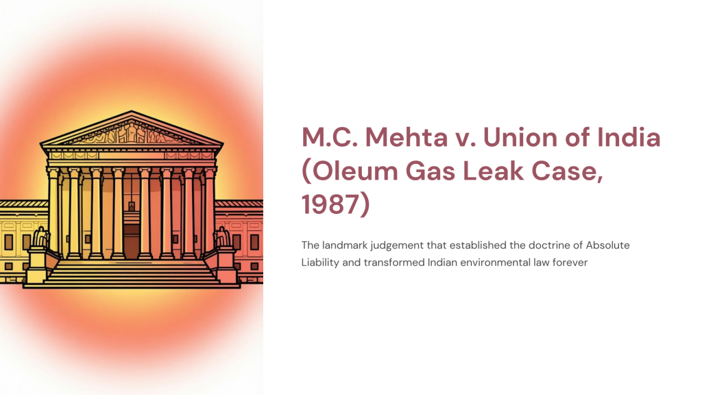 M.C. Mehta v. Union of India (Oleum Gas Leak Case, 1987)