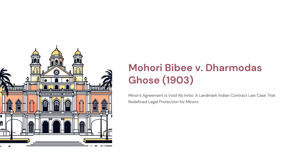 Mohori Bibee v. Dharmodas Ghose (1903)