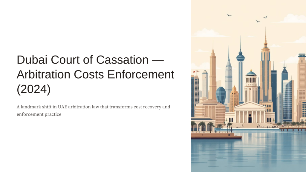Dubai Court of Cassation — Arbitration Costs Enforcement (2024)