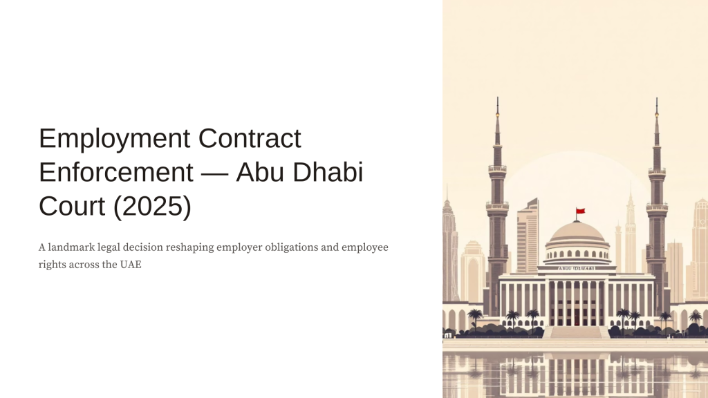 Employment Contract Enforcement — Abu Dhabi Court (2025)