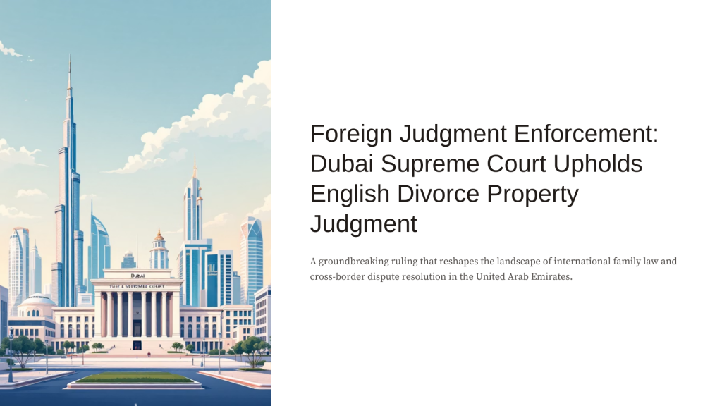 Foreign Judgment Enforcement — Dubai Supreme Court (Civil/Property Case)