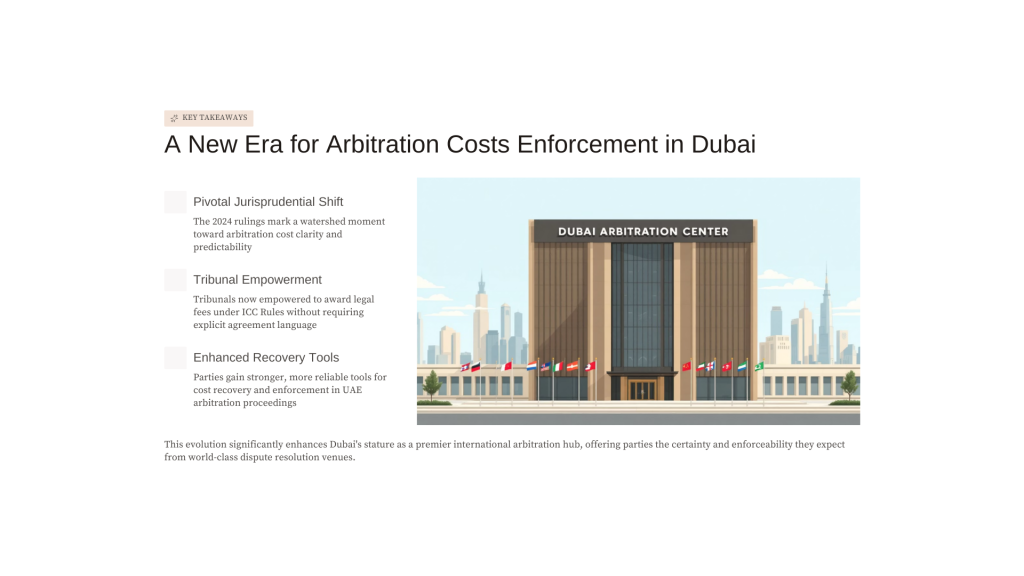 Dubai Court of Cassation — Arbitration Costs Enforcement (2024)