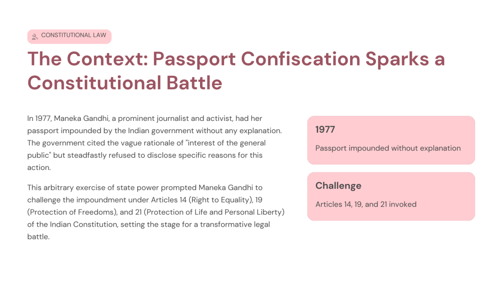 Maneka Gandhi v. Union of India (1978)