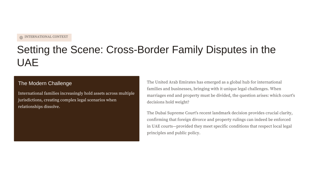 Foreign Judgment Enforcement — Dubai Supreme Court (Civil/Property Case)