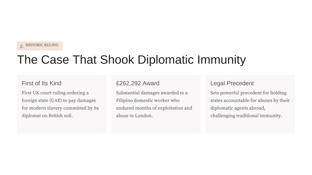 UAE Responsible for Human Trafficking Damages (UK High Court, 2026)