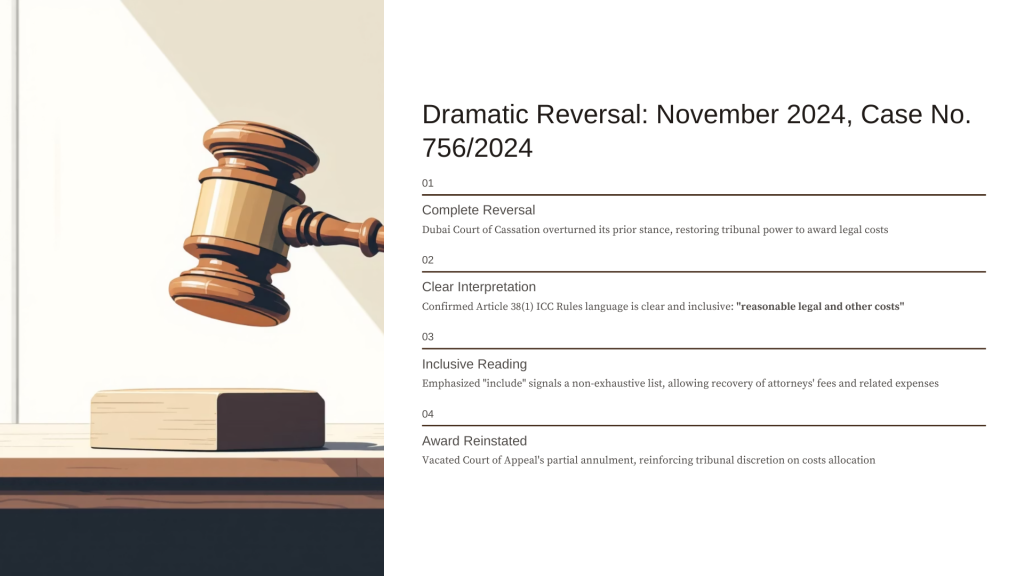 Dubai Court of Cassation — Arbitration Costs Enforcement (2024)